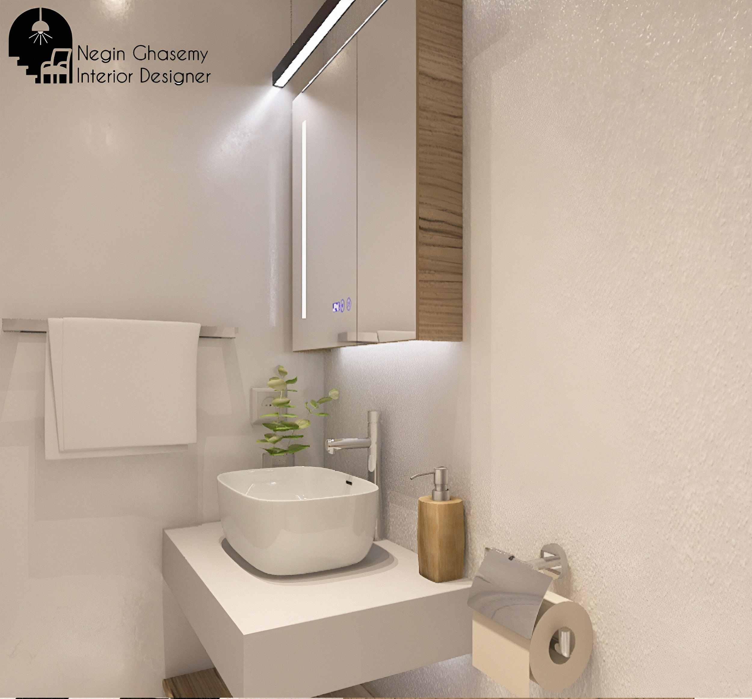 طراحی داخلی سرویس بهداشتی سبک مینیمال نگین قاسمی، سایت دیزاینر شو