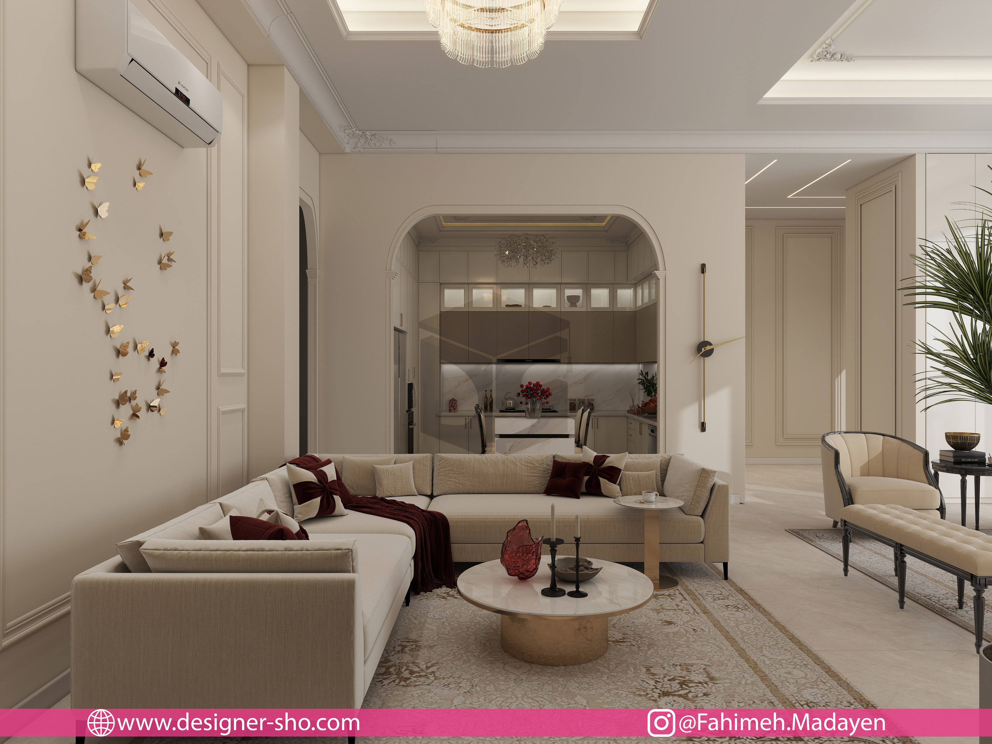 دکوراسیون دیوار تلویزیون به سبک نئوکلاسیک مدرن